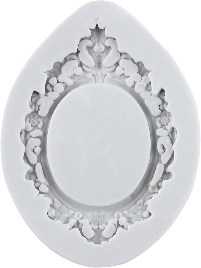 Picture Frames Silicone Mold Photo Frame Fondant Molds Vintage Frame Mold Baroque Frames Chocolate Molds For Sugar craft Cake Decoration Cupcake Topper Candy Polymer Clay Gum Paste Set of 4