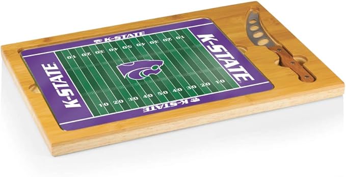 PICNIC TIME NCAA Icon Glass Top Cutting Board & Knife Set, Cheese Boards Charcuterie Boards, Serving Platter, (Parawood & Bamboo)