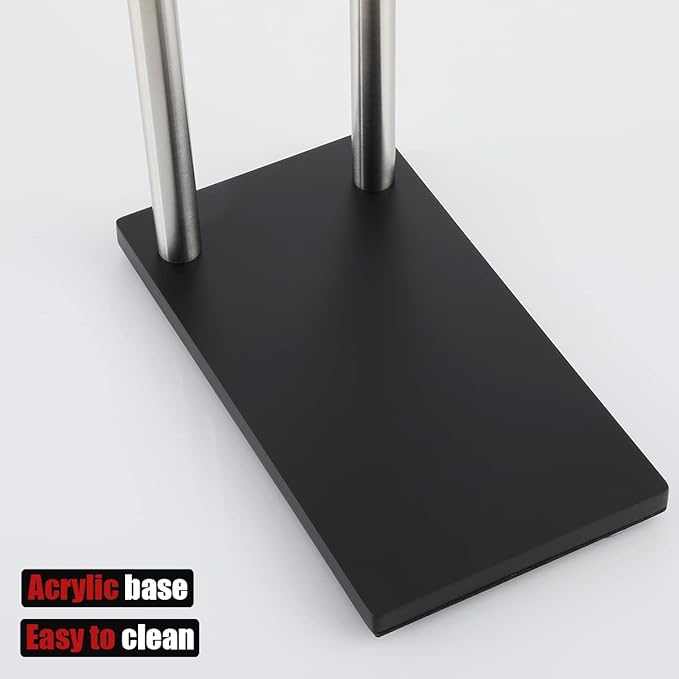 JQK Hand Towel Holder Stand Brushed, Modern Tree Rack Free Standing for Countertop with 12 Inch 2 Bars, 304 Stainless Steel Nickel, HTT172-BN