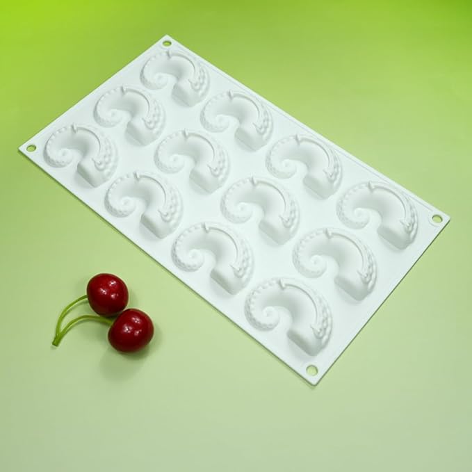 mostsom Sea Octopus Tentacles Silicone Mold Round Star Shaped Baking Mold Cake Border Fondant Molds Cake Decorating Tools (G_11.76x6.88x0.68 inch)