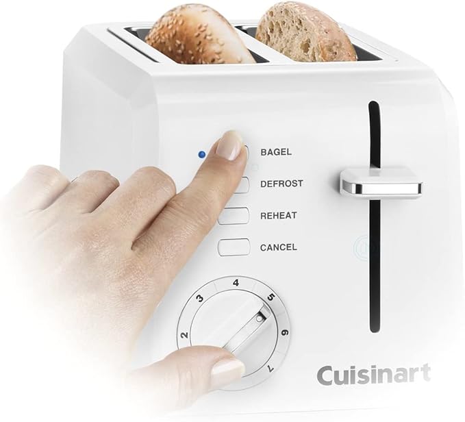 CUISINART Coffee Grinder, Electric Burr One-Touch Automatic Grinder with18-Position Grind Selector, Stainless Steel, DBM-8P1 & 2-Slice Toaster Oven, Compact, White, CPT-122