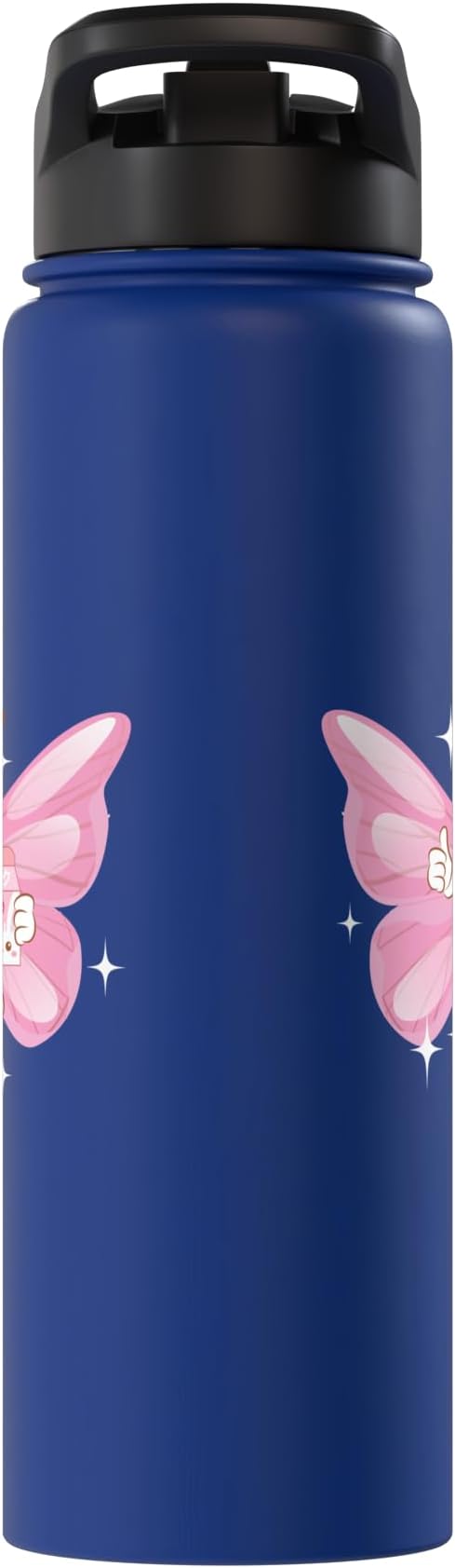 Butterfly Kawaii Strawberry Milk Shake Carton Stainless Steel Insulated Water Bottle