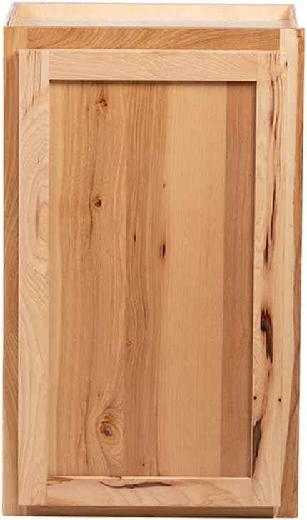 Quicklock RTA (Ready-to-Assemble) 42" Tall Wall Kitchen Cabinets - Shaker Style | 100% Hardwood | Made in America | Soft Close Hardware (Rustic Hickory, 12" D x 15" W x 42" H)