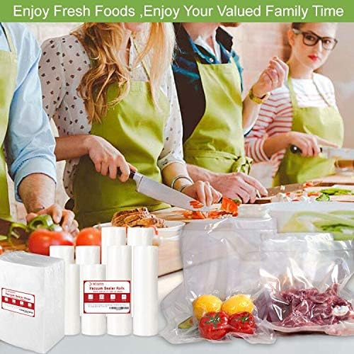 6 Pack 8"x20'(3Rolls) and 11"x20'(3Rolls) Vacuum Sealer Bags Rolls with Commercial Grade,BPA Free,Heavy Duty,Great for Food Vac Storage or Sous Vide Cooking
