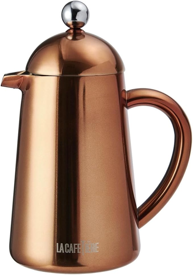 La Cafetière Havana Copper Stainless Steel Double Walled Cafetière, Three Cup, Gift Boxed