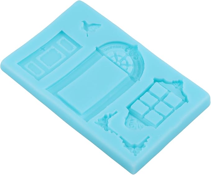 Door Window Frame Silicone Molds Nordic House Fondant Chocolate Molds for Cake Decorating Cupcake Topper Candy Gum Paste Polymer Clay