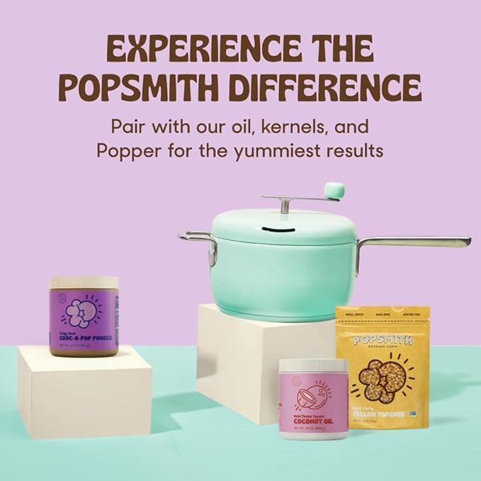 Popsmith Popcorn Chocolate Popcorn Seasoning - 17oz Jar - Chocolate Powder - Vegan and Gluten-Free - Seasoning Powder for Popcorn Made in USA