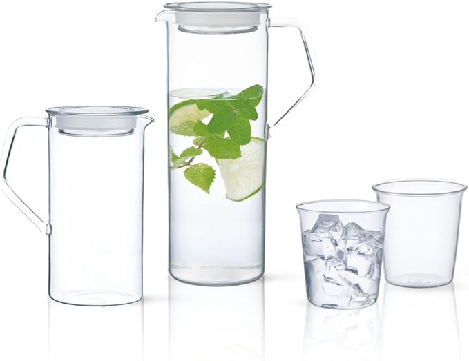 KINTO CAST 21677 Water Jug, 3.2 gal (1.2 L), Heat Resistant Glass, Microwave and Dishwasher Safe, Gift