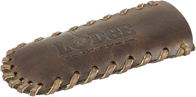 Lodge Nokona Leather Hot Handle Holder - Premium Ball Glove Leather Hot Handle Holder Designed for Traditional Lodge Cast Iron Products – Reusable Heat Protection Up to 600° - Brown
