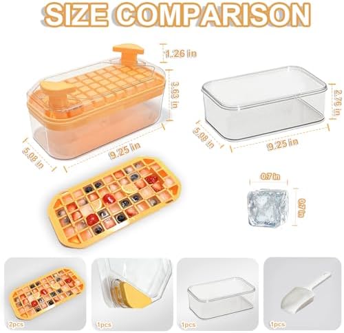 Ice Cube Tray with Lid and Bin+ Mini Ice Cube Tray