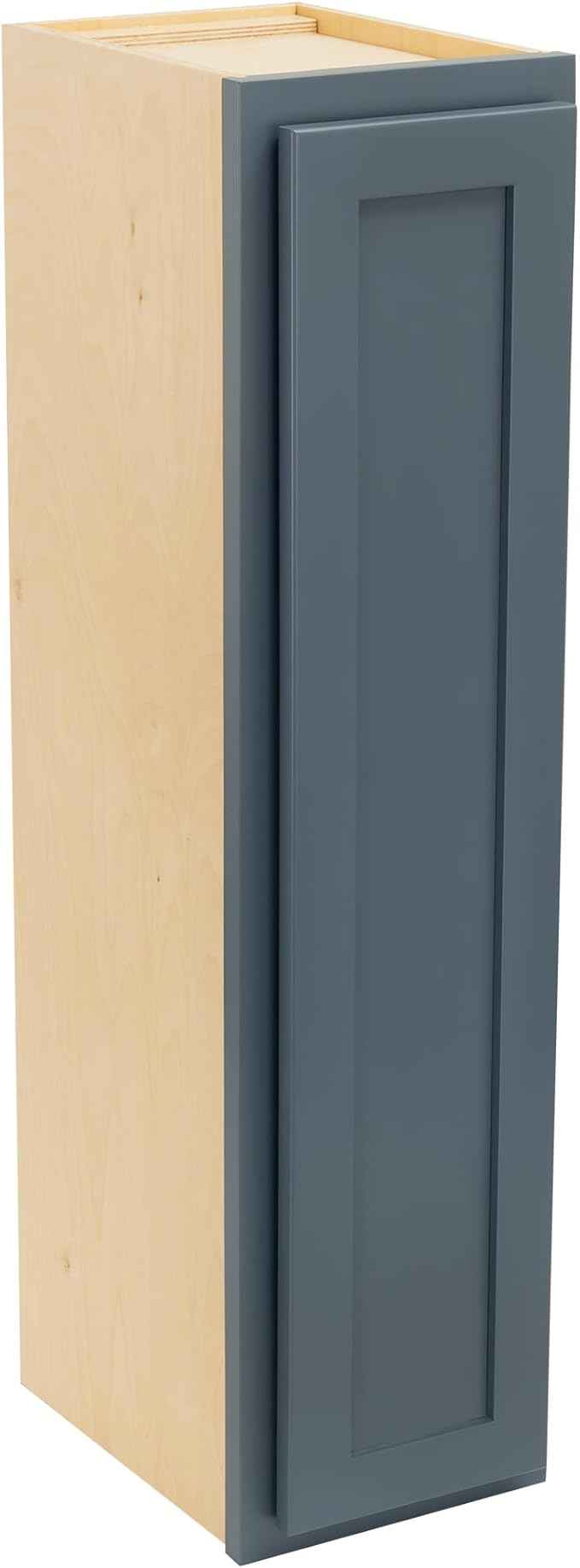 Quicklock RTA (Ready-to-Assemble) 42" Tall Wall Kitchen Cabinets - Shaker Style | 100% Hardwood | Made in America | Soft Close Hardware (Needlepoint Navy, 12''D x 9''W x 42''H)