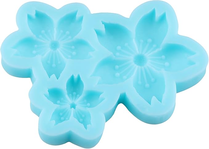 Flower Fondant Molds Cherry Blossom Silicone Mold for Cake Decorating Cupcake Topper Chocolate Candy Gum Paste Polymer Clay