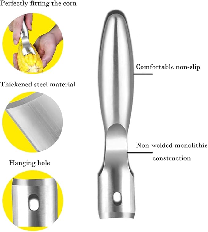 Stainless Steel Corn Peeler for Corn on The Cob, Corn on the Cob Stripper Tool, Corn on Cob Remover Corn Shucker for Home Kitchens, Restaurant Chefs