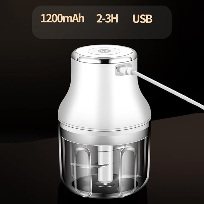 Electric Garlic Chopper, Mini Portable Food Chopper for Garlic Onion, USB Chargable Powerful Vegetable Chopper Garlic Mincer Garlic Press Small Food Processor for Veggie Meat (Size : Small)