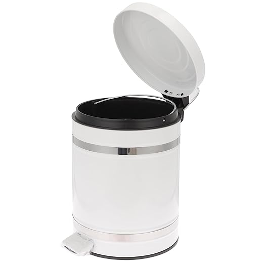MAGICLULU Iron Foot Pedal Trash Can with Lid, 12l Round Household Waste Container, Multi-Function Bathroom Garbage Bin for Home and Office Use