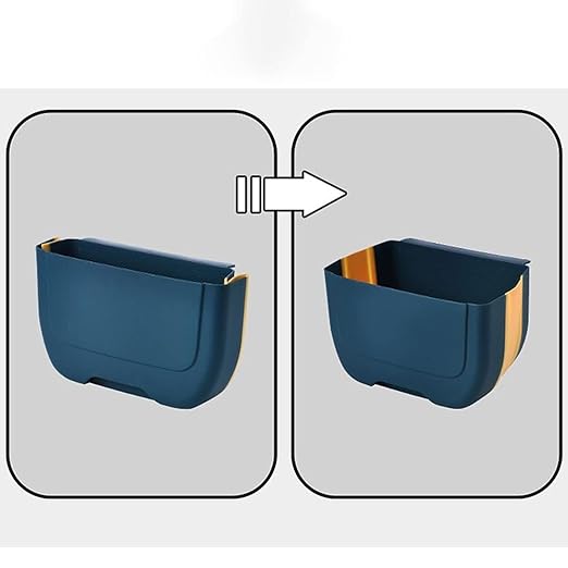 Hanging Trash Can, Kitchen Garbage Bin Waste Bins, Foldable Trash Can Wall-Mounted Trash Can Cabinet Door Hanging Trash Can Portable Storage Bin Trash Can (Size : B)