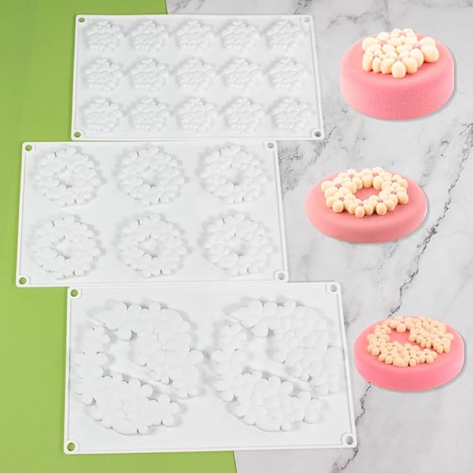 Diy Bubble Cloud Flower Silicone Mold Dessert Cake for Chocolate Tool Decorating Jelly Kitchen Cake Baking Dish Mould Mouss (Cloud Flower N_11.84 X7 X0.32 inch)