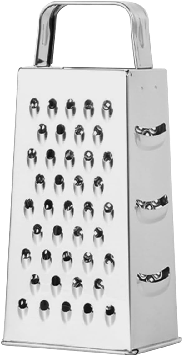 Ciieeo Stainless Steel Kitchen Grater, Multipurpose 4-sides Box Grater, Vegetable Slicer, Cheese Shredder, 9. 64 X 4. 17 X 3. 14 Inch, Silver