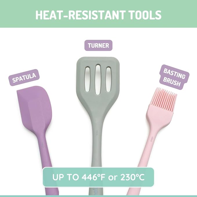 melii 5 Piece Real Mini Baking Tool Set, Cooking Tools for Kids
