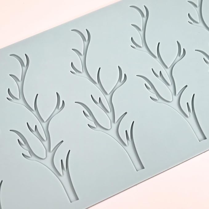 TUKE 3D Branch Silicone Tuile Fondant Mold for Baking, Polymer Clay, Sugar Craft - Hollow Candy Lace Design (9.52x4.92x0.12inch)