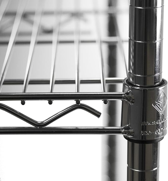 Shelving Inc. 14" d x 30" w Chrome Wire Shelving with 2 Tier Shelves, Weight Capacity 800lbs Per Shelf