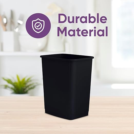 Superio Large Kitchen Trash Can 1.25 Gallon, 5 Qt Unlidded Waste Bin Only for Kitchen, Garage, Indoor and Outdoor Trash Can (4, Black, 1.25 Gallon)