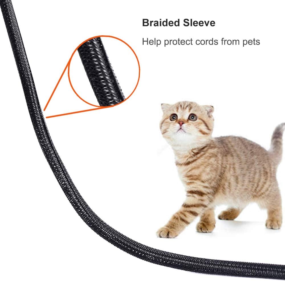 ZhiYo 6.6ft - 1/2 inch Cable Sleeve, Cord Wrap Wire Protector Tubing for Pets, PC Cable Wrap, Computer Cable Management Sleeve - Black