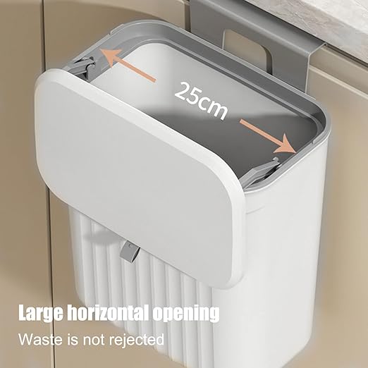 Kitchen Trash Can for Food Scraps Wall Mounted Trash Can with Lid | Organization for Apartment, Home, Office, Under a Cabinet, Laundry Room