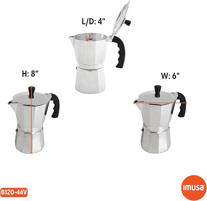 IMUSA 9 Cup Cast Aluminum Stovetop Coffeemaker, Moka Pot for Classic Cuban, Italian, and Espresso Style Coffee