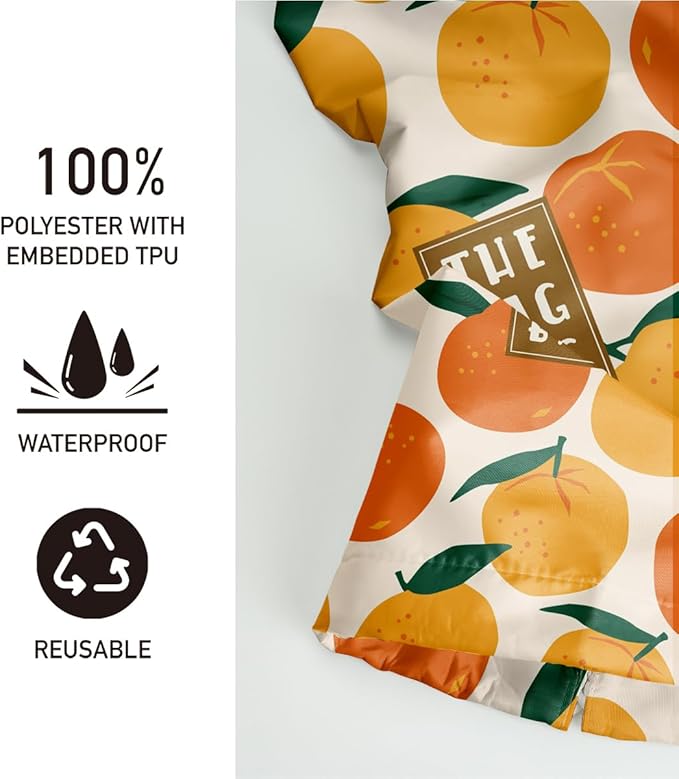 Plastic Bag Organizer,Reusable Grocery Country Style Plastic Bag Dispenser, for Home Kitchen Travelling Camping Decor, use 1 Pack，Tangerine Pattern