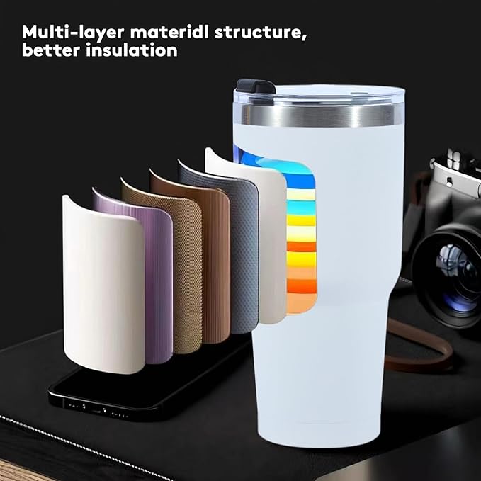 12 Pack 30oz Insulated Tumbler with Lids and Straw, Stainless Steel Travel Coffee Tumbler,Powder Coated Travel Mug (Mixed color)