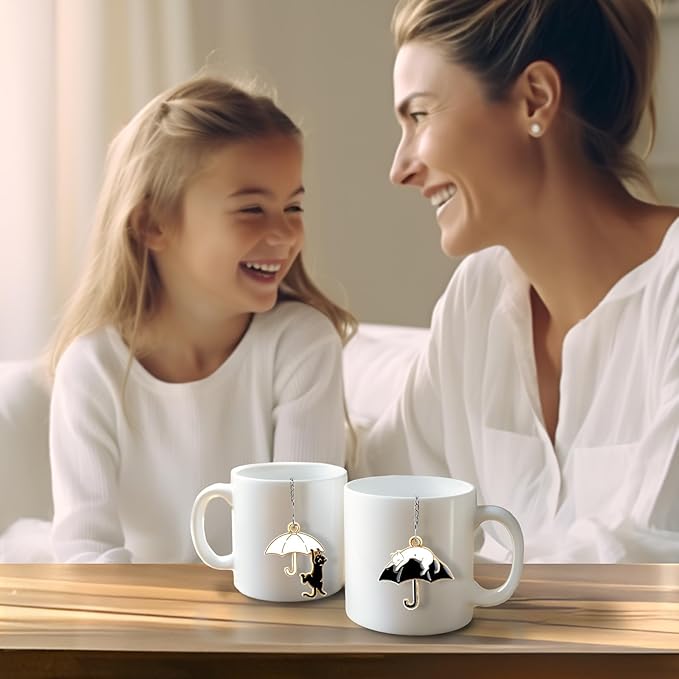 2Pack Tea Infuser with Cute Cat Charm,Premium Stainless Steel Loose Leaf Tea Strainer Tea Steeper Tea Ball Tea Infusers for Loose Tea