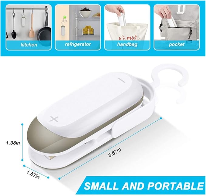 Kitchen Mini Bag Sealing Machine Vacuum Food Sealer 2 in 1 Heat Sealer Handheld Portable Bag Sealer Packaging Machine