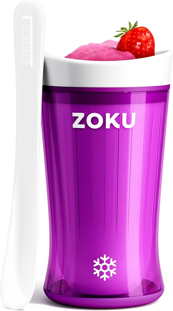 ZOKU Jumbo Slush and Shake Maker, Compact Make and Serve Cup with Freezer Core Creates Single-Serving Smoothies, Slushies and Milkshakes in Minutes, BPA-Free, Purple