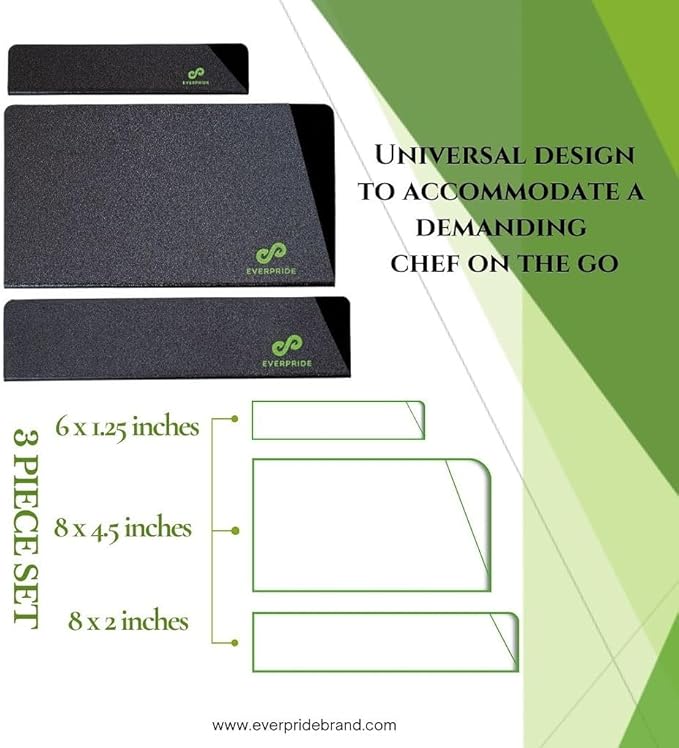 EVERPRIDE 6 & 8 Inch plus a Meat Cleaver Chef Knife Guard Set (3-Piece Set) Universal Blade Edge Cover and Knife Sheaths for Chef and Kitchen Knives Durable BPA-Free Felt Lined Sturdy ABS Plastic