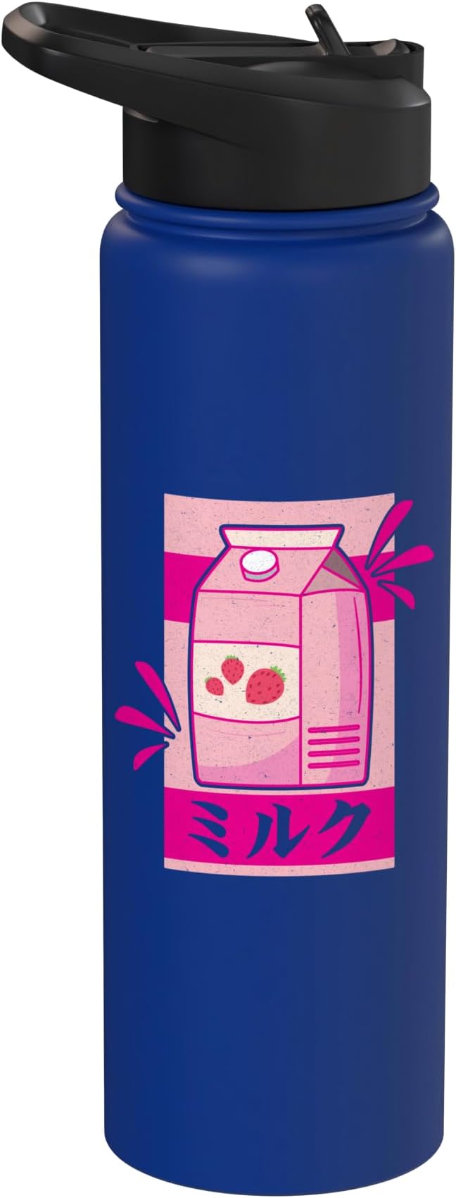 Funny Kawaii Japanese Strawberry Milk Shake Carton Milkshake Stainless Steel Insulated Water Bottle