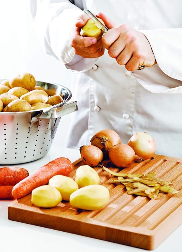 Linden Sweden Soft Grip Peeler - Gray | Rust Resistant Vegetable Peeler with Ergonomic Handle for Safety and Control | Dishwasher Safe Potato Peelers for Kitchen Made in Sweden | 9"L x 2.5"W | 6.5"