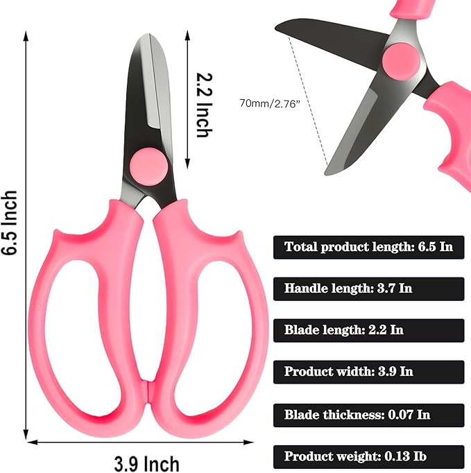 Garden Flower Scissors,3 PCS Stainless Steel Fresh Flower Cutter with Comfortable Grip Handles, Floral Shears for Stems, Rose, Plant, Fruit Picking Trimming
