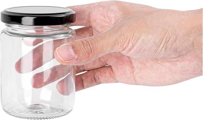 Restaurantware 100 Pack Of Glass Jars, 8 Oz Durable Glass Jars With Lids, Small Mason Jar For Food Reusable Hot And Cold Friendly, For Restaurants And Kitchens, Clear Storage Jar