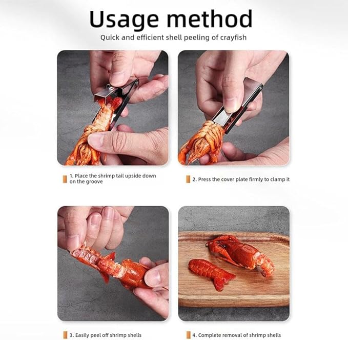 2025 New Crawfish Peeler Tool Stainless Steel, Crayfish Shelling Device Seafood Tool, Crawfish Tail Peeler, Crawfish Tail Remover Tool, Stainless Steel Crawfish Tail Peeler Tool (5 Pcs)