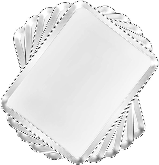 Baking Sheets 5 Pieces, Bastwe Stainless Steel Baking Pan Tray Cookie Sheet, Rectangle Size 9 X 7 X 1 inch, Healthy & Non Toxic, Rust Free & Mirror Finish, Easy Clean & Dishwasher Safe