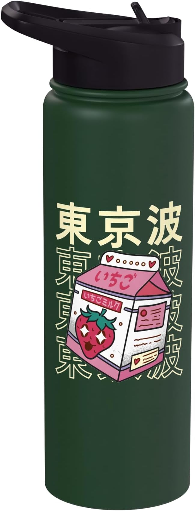 Japanese Strawberry Milk Carton Kawaii Aesthetic Anime Stainless Steel Insulated Water Bottle