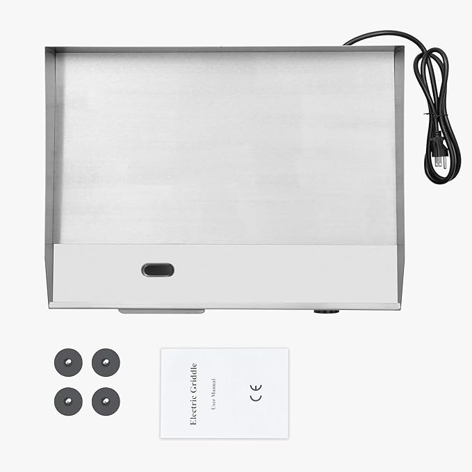 Commercial Electric Countertop Griddle 110v 22" 3000W, Flat Top Grill Hot Plate BBQ, Non-Stick Countertop Teppanyaki Grill for Restaurant Kitchen BBQ Party, 122~572℉Adjustable Temperature Control