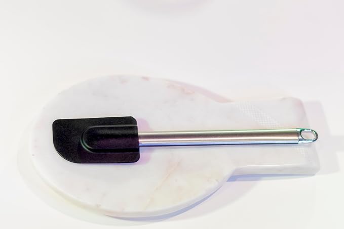 Silicone Spatula 10-Inches, Heat Resistant - Kitchen Utensils - Stainless Steel Handle Non-Stick Design, Flexible & Durable Baking Supplies, Cooking Utensil, Spatulas Silicone, Rubber Kitchen Tool