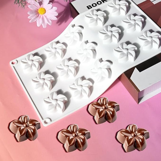 Chocolate Silicone Molds Flower Cake Baking Silicone Mold, Baking Moulds for Making Hot Chocolate, Jelly, Ice Cubes, Pudding, Mousse (E_ Flower)