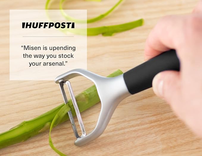 Misen Stainless Steel Vegetable Peeler - Dishwasher Safe Y Peeler - Easy to Use with Potatoes, Cabbage, Carrots, and More - Progessional Grade Kitchen Tool - Black