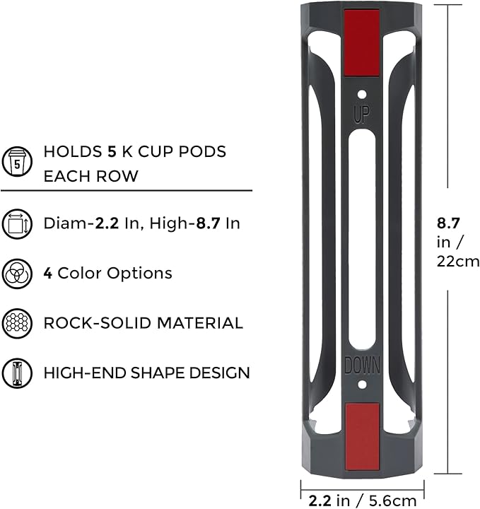 K Cup Holder for Keurig: Coffee Pod Holders for Counter Small Space - Kcup holders for Wall Mount (3, Gray)