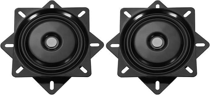 uxcell 7" Bar Stool Swivel Replacement, 360° Rotation Lazy Susan Turntable, Square Ball Bearing Seat Swivel Base Mount Plate for Recliner Chair or Table, Black (175x2mm)