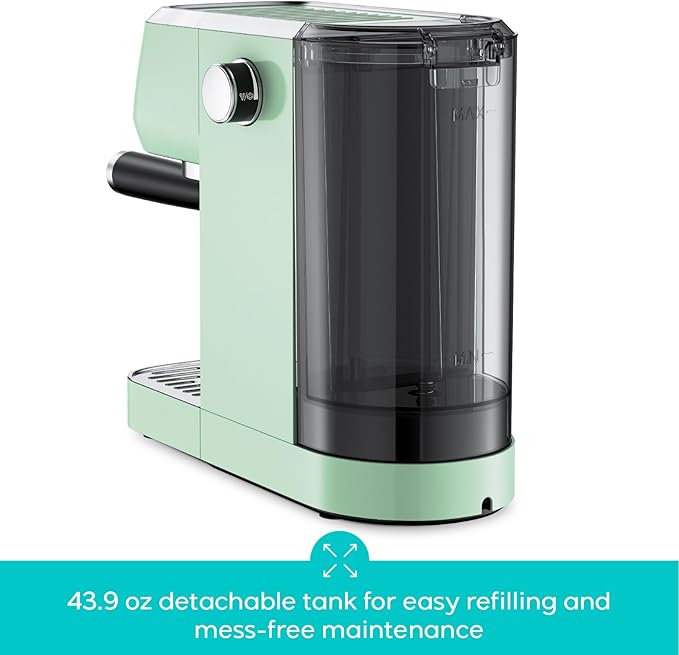 CASABREWS 3700 Essential 20 Bar Espresso Machine, Compact Coffee Maker with Steam Frother, Cappuccino & Latte Maker for Home, 43.9oz Water Tank, Pastel Green