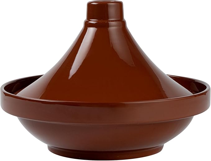 Restaurantware-Terra Tek 26 Ounce Terracotta Tagine Pot, 1 Microwavable Tagine Pot - Glazed Interior, Oven-Ready, Terracotta Serving Dish, Dishwashable, For Cooking And Serving